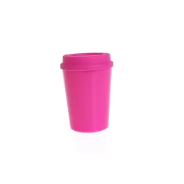 Copo de Café c/ Tampa Rosa 350ml LT-458