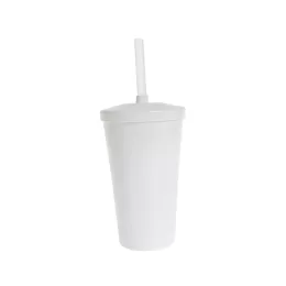 Copo Twister c/ Tampa e Canudo Branco 550ml LT-027